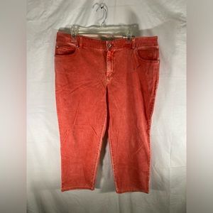 Chico's PlatinumDenim Orange‎ Capri Style Pants